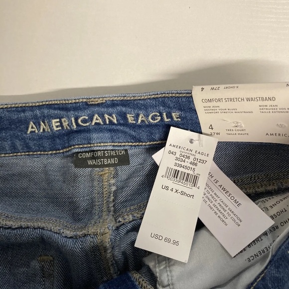 American Eagle Mom Jean high Rise X-Short Comfort Stretch Waist - Picture 8 of 9